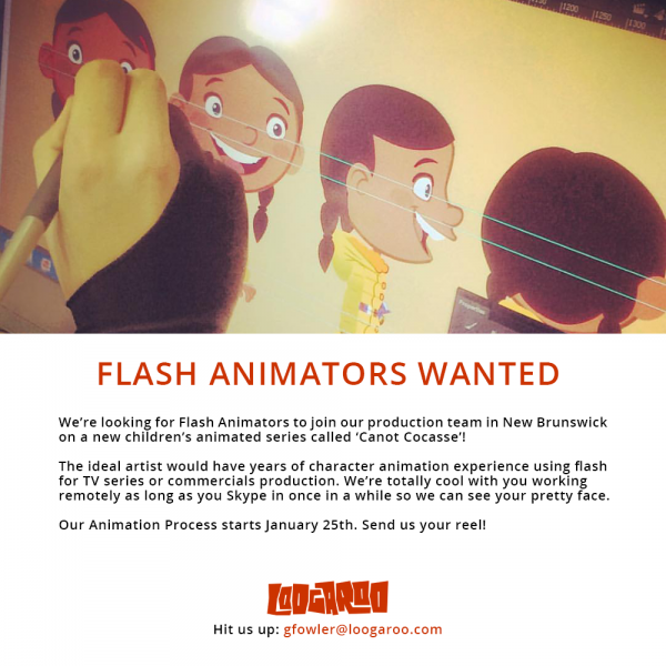 loogaroo, animation, jobs, canada, animator